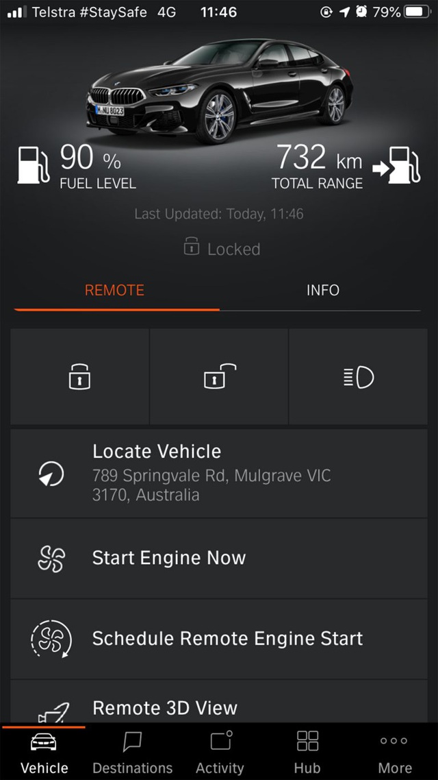 Giao diện điều khiển xe trên điện thoại smartphone